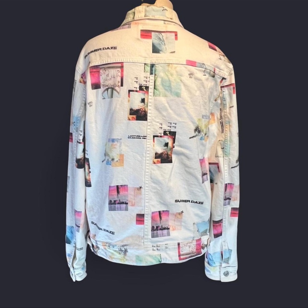 🤍GUESS Collage Print Summer Daze Jacket / Shacket • Men’s Large or Unisex - Picture 3 of 6